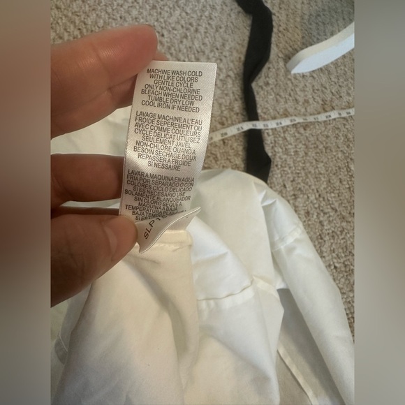 BCBG MaxAzria White Fitted Blouse with Tie Front Size M - Picture 7 of 10